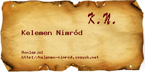 Kelemen Nimród névjegykártya